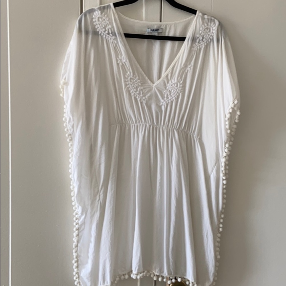 White cotton beach cover-up